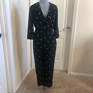 ANTHROPOLOGIE Black Top Hat Jumpsuit